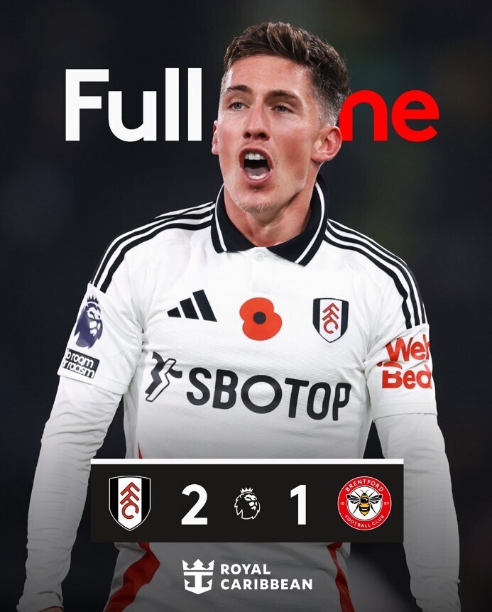 英超赛程比分：富勒姆2-1布伦特福德