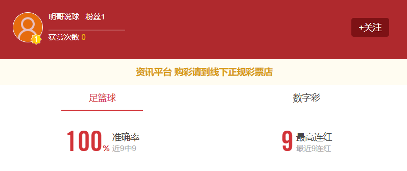 明哥说球连红不停！点点关注今日重心推荐不要错过！