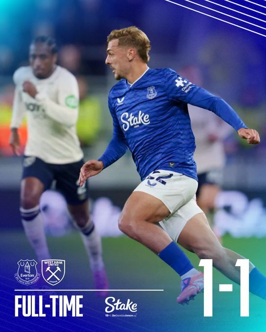 埃弗顿1-1西汉姆联