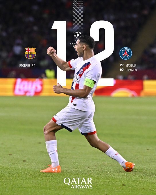 巴塞罗那1-2巴黎圣日耳曼