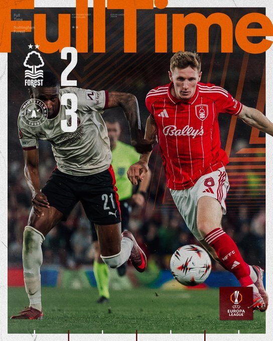 诺丁汉森林2-3中日德兰