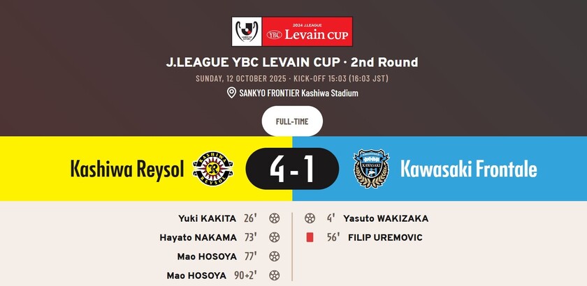 柏太阳神4-1川崎前锋