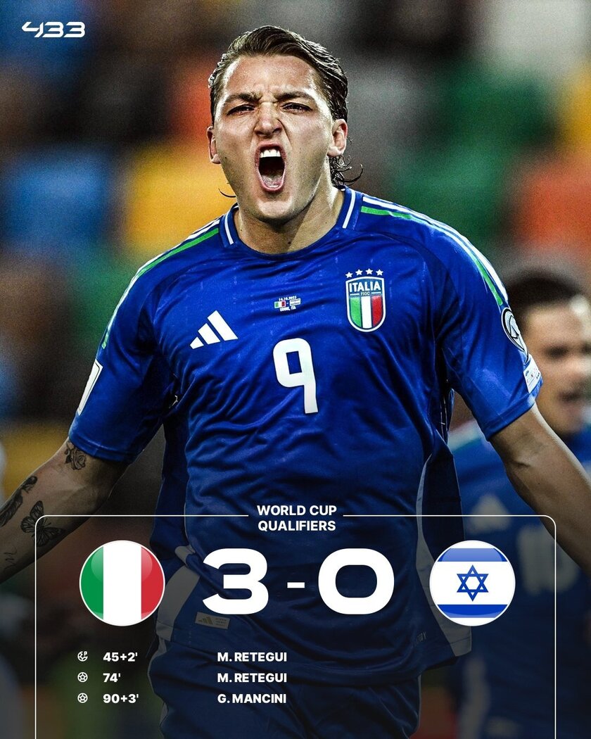 意大利3 - 0以色列