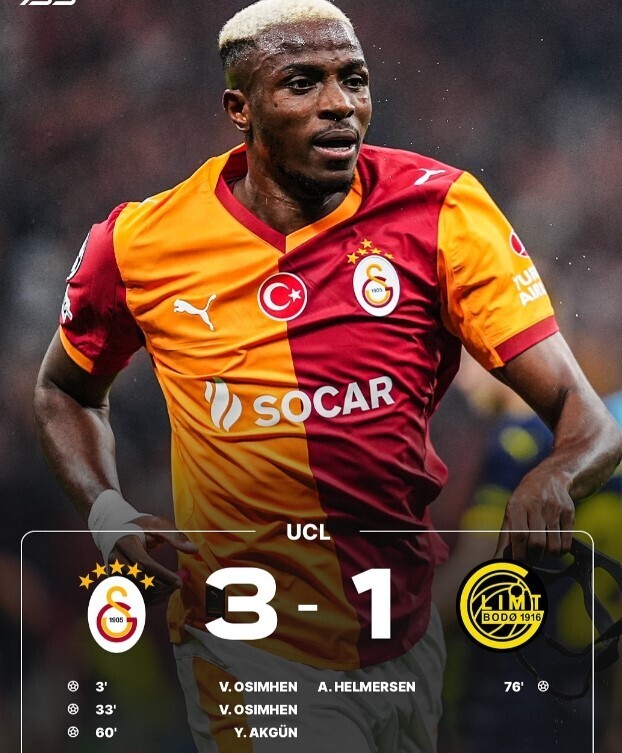 加拉塔萨雷3-1博德闪耀