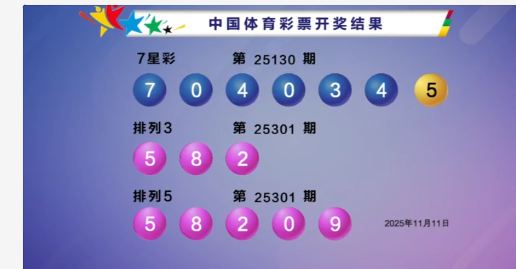 体彩开奖详情