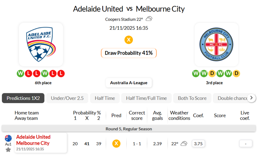 阿德莱德联VS墨尔本城