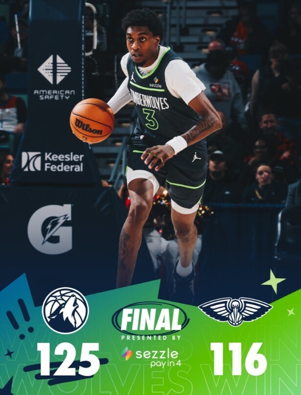 森林狼125-116鹈鹕