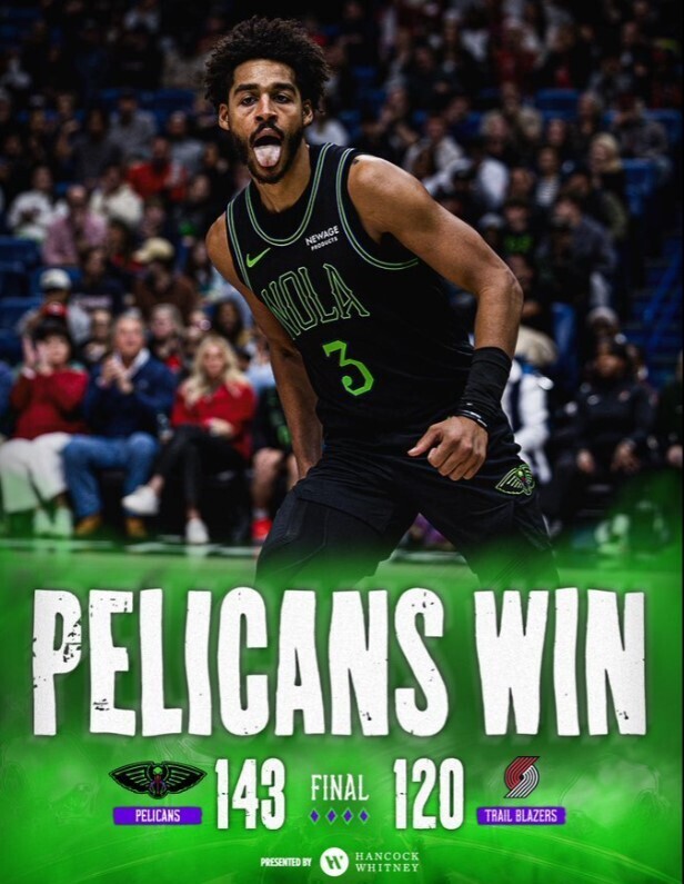 鹈鹕143-120开拓者