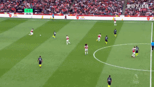 曼城前场的侵略性逼抢，让阿森纳的传递渗透作用弱化