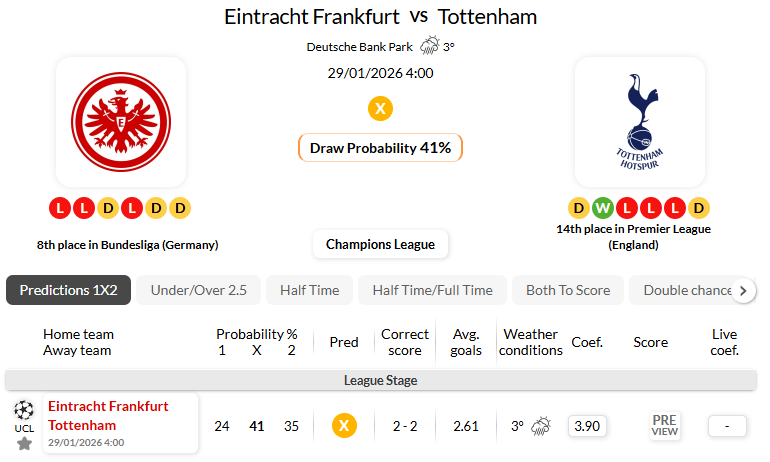 法兰克福VS托特纳姆热刺