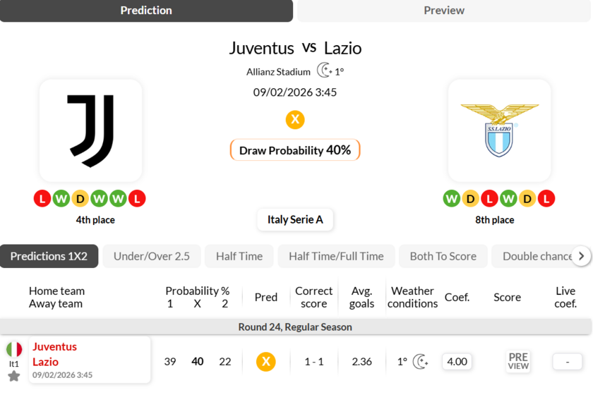 尤文图斯vs拉齐奥