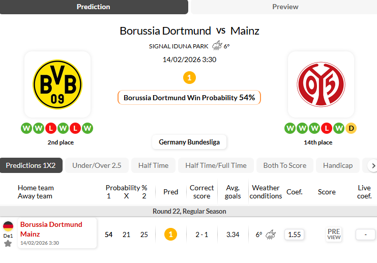 多特蒙德VS美因茨