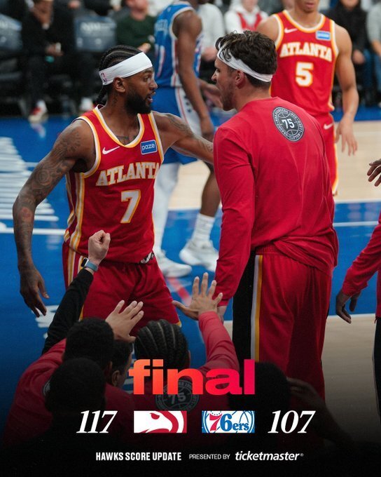 老鹰117-107胜76人